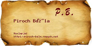 Piroch Béla névjegykártya